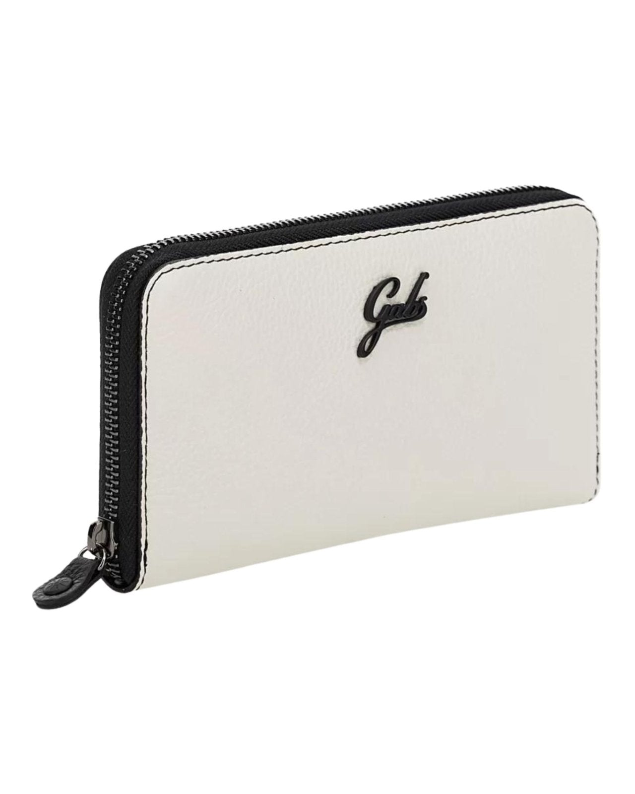 Gabs Portafoglio con portamonete e slot card con zip in Pelle Gmoney17 Bull Black - PANNA