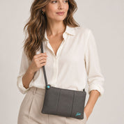 Gabs Borsa tracolla Pochette Beyonce M Basic Made in Italy pelle Grigio Lava