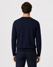 North Sails maglia cotone GIROCOLLO LOGO ricamo finezza 12 navy 699227-0802