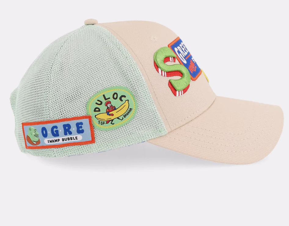 Cappellino Capslab x Shrek, Patches, con finiture premium, Trucker Cap