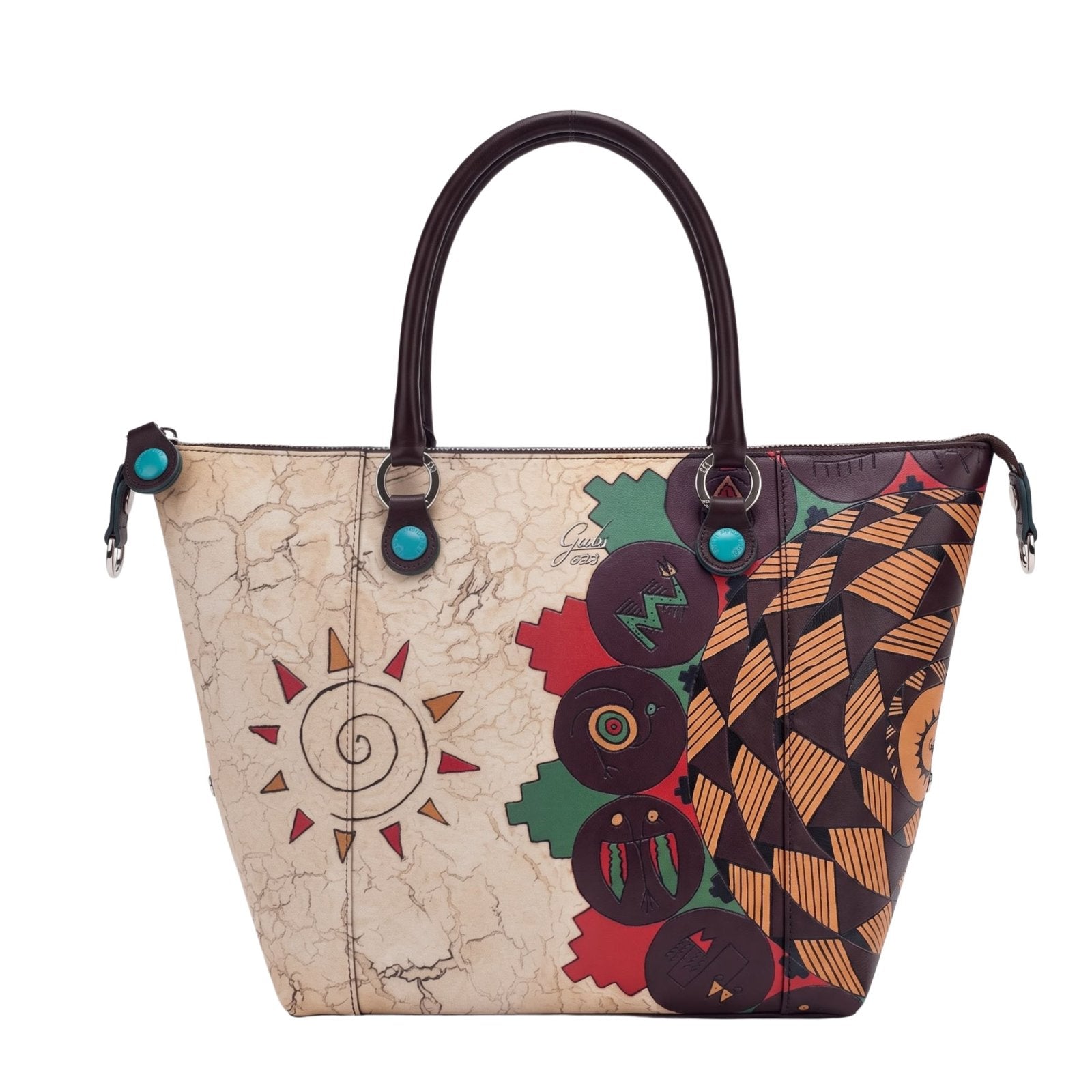 Gabs G3 Plus M Basic Borsa Zaino Trasformabile Hobo Shopper Tote Bauletto in Pelle Stampa Tripoli