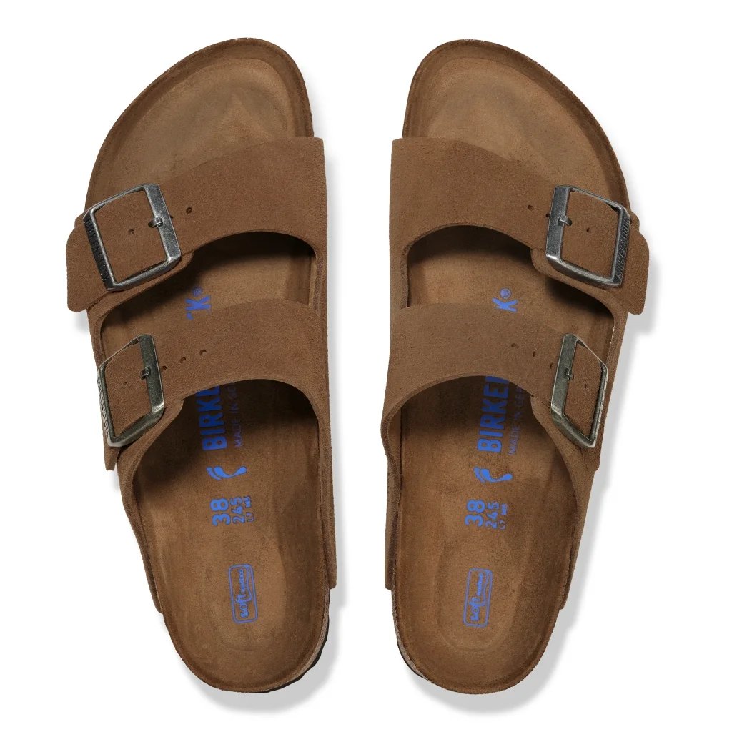 Birkenstock Clog Arizona Suede Leather sandalo donna sughero lattice Calzata Stretta Dark Tea Marrone