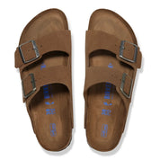 Birkenstock Clog Arizona Suede Leather sandalo donna sughero lattice Calzata Stretta Dark Tea Marrone