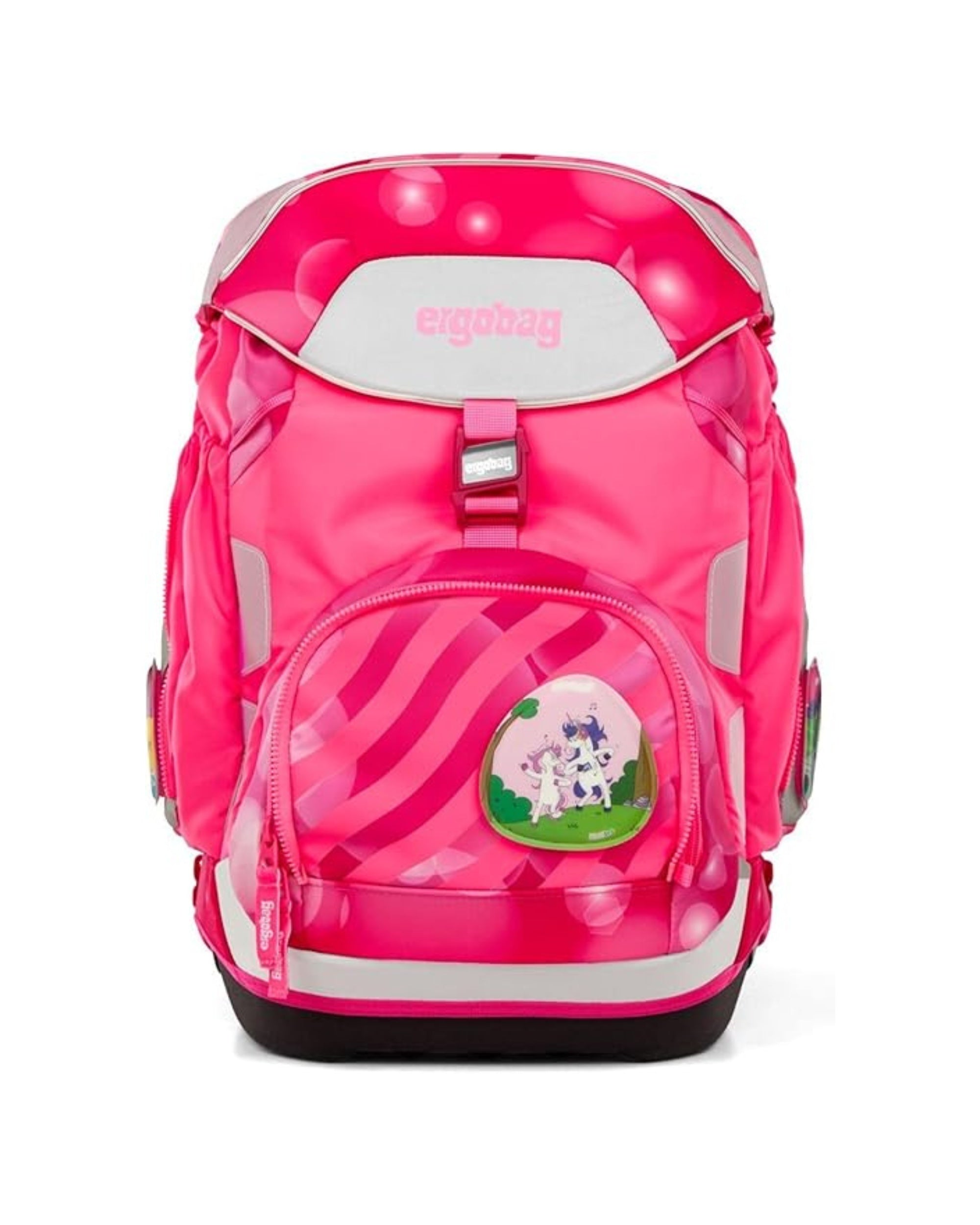 Ergobag Zaino Scuola PACK SET con Portapenne Resistente Sporco In Poliestere Fucsia WonBearful Unicorn