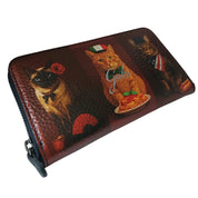 Gabs Portafoglio portamonete slot card zip around Pelle Gmoney17 Bull Pet Animals Gatti rosso