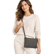 Gabs Borsa Pochette Tracolla Beyonce M Pelle Bull Black Made in ITALY - Grey Lava