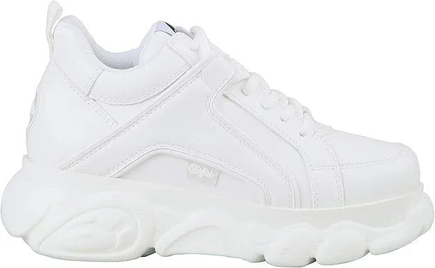 Buffalo Scarpe sneaker alte con zeppa vegan nubuk CLD Corin chunky street donna Bianco