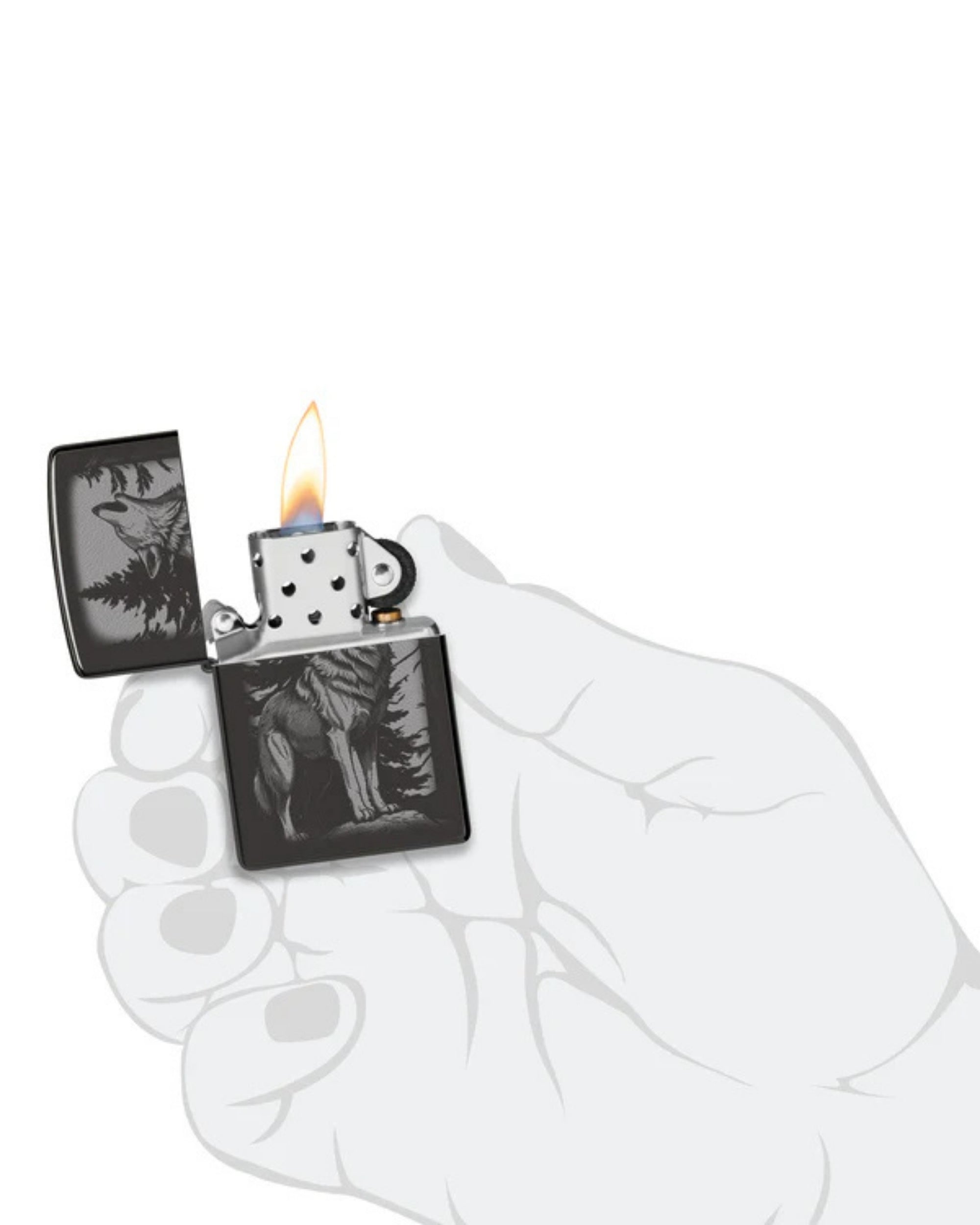 Zippo accendino Limited Edition made in USA lupo nero