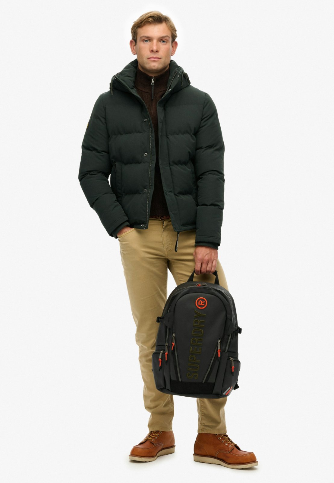 Superdry Zaino Tarp emb ruchsack ricamo logo nero/kaki