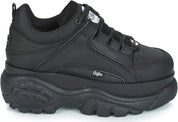 Buffalo Scarpe Sneaker Alte con Zeppa 1339-14 2.0 Retrò Chunky Streetwear Pelle Nero Donna
