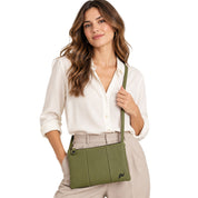 Gabs Borsa Pochette Tracolla Beyonce M Pelle Bull Black Made in ITALY - Forest Green