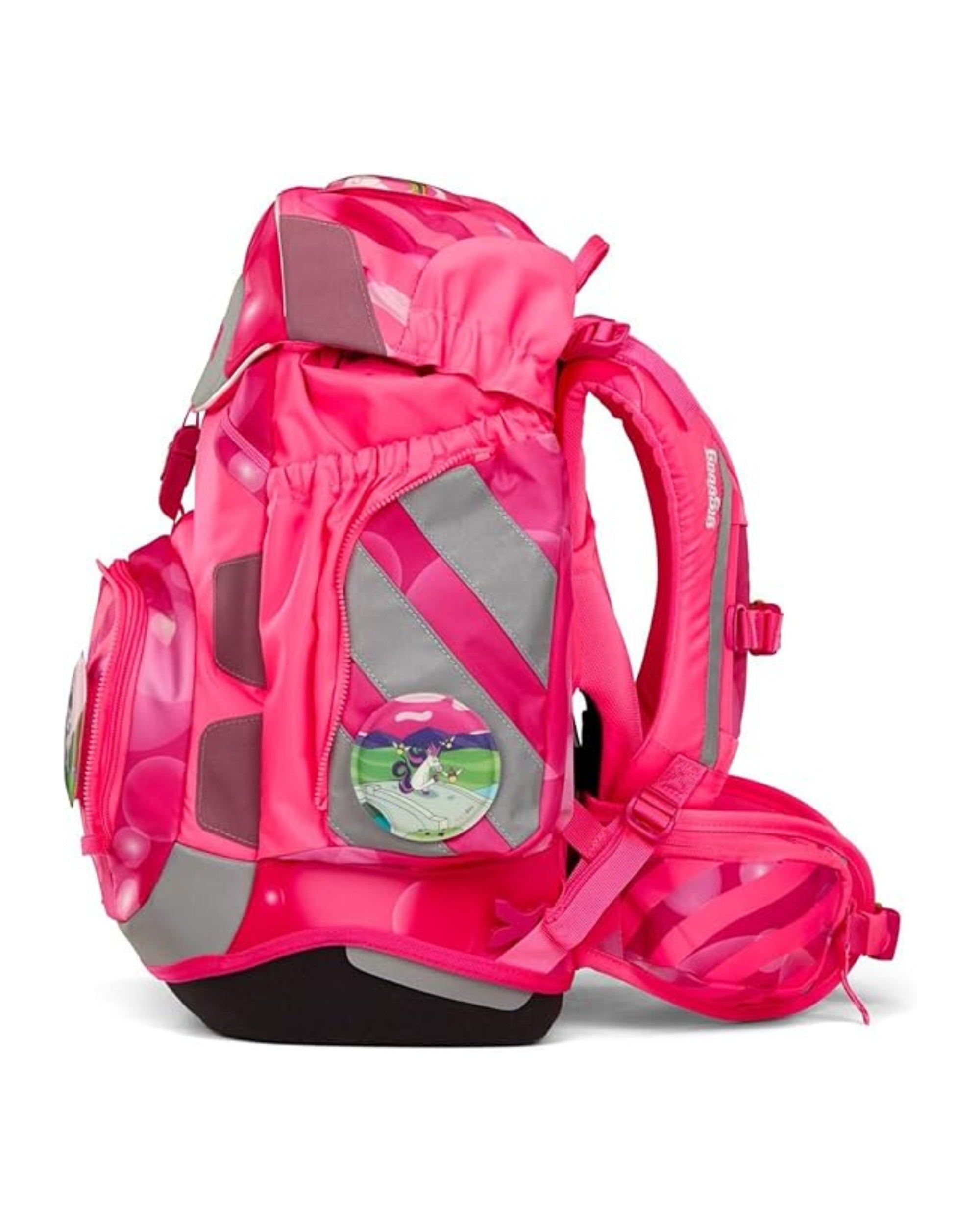 Ergobag Zaino Scuola PACK SET con Portapenne Resistente Sporco In Poliestere Fucsia WonBearful Unicorn