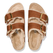 Birkenstock Clog Arizona Big Buckle pelle nabuk con pelliccia sandalo donna sughero calz stretta - Made in Germany