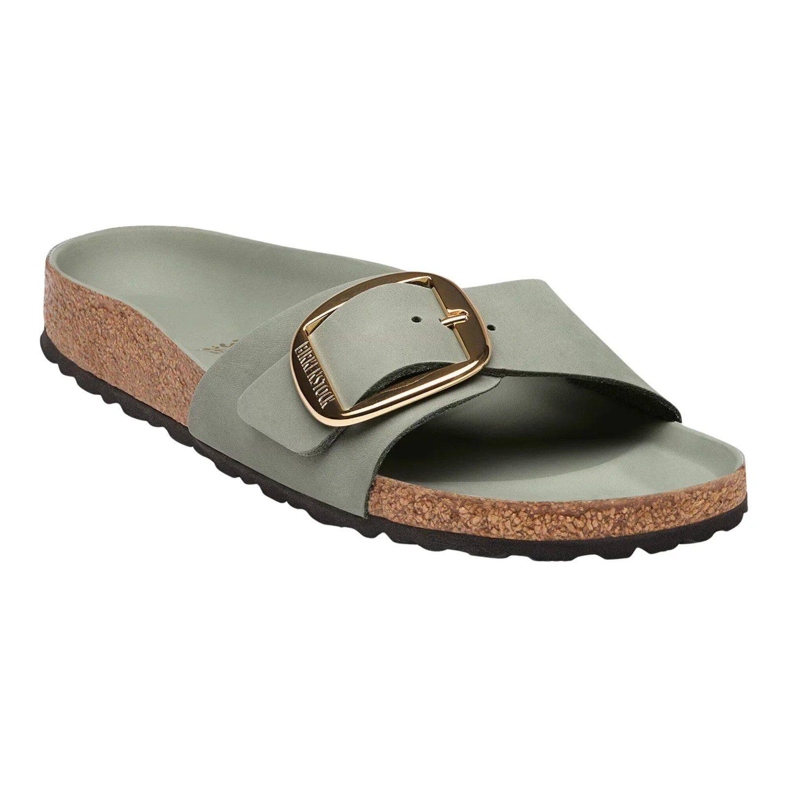 Birkenstock Madrid Big Buckle hex pure sage sandalo donna sughero lattice e pelle - Calzata Stretta