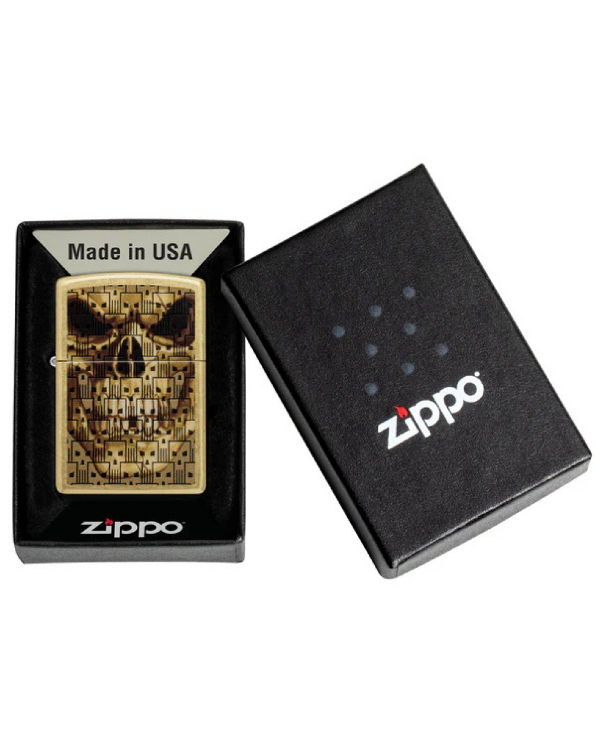 Zippo accendino Limited Edition made in USA skulls in skull teschi oro