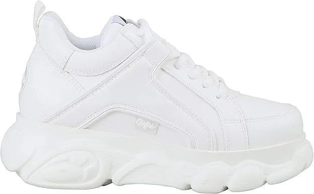 Buffalo Scarpe sneaker alte con zeppa vegan nubuk CLD Corin chunky street donna Bianco