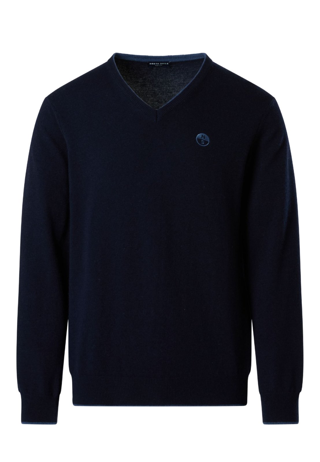 North Sails maglione misto cashmere SCOLLO V LOGO ricamo finezza 12 699776 navy blu
