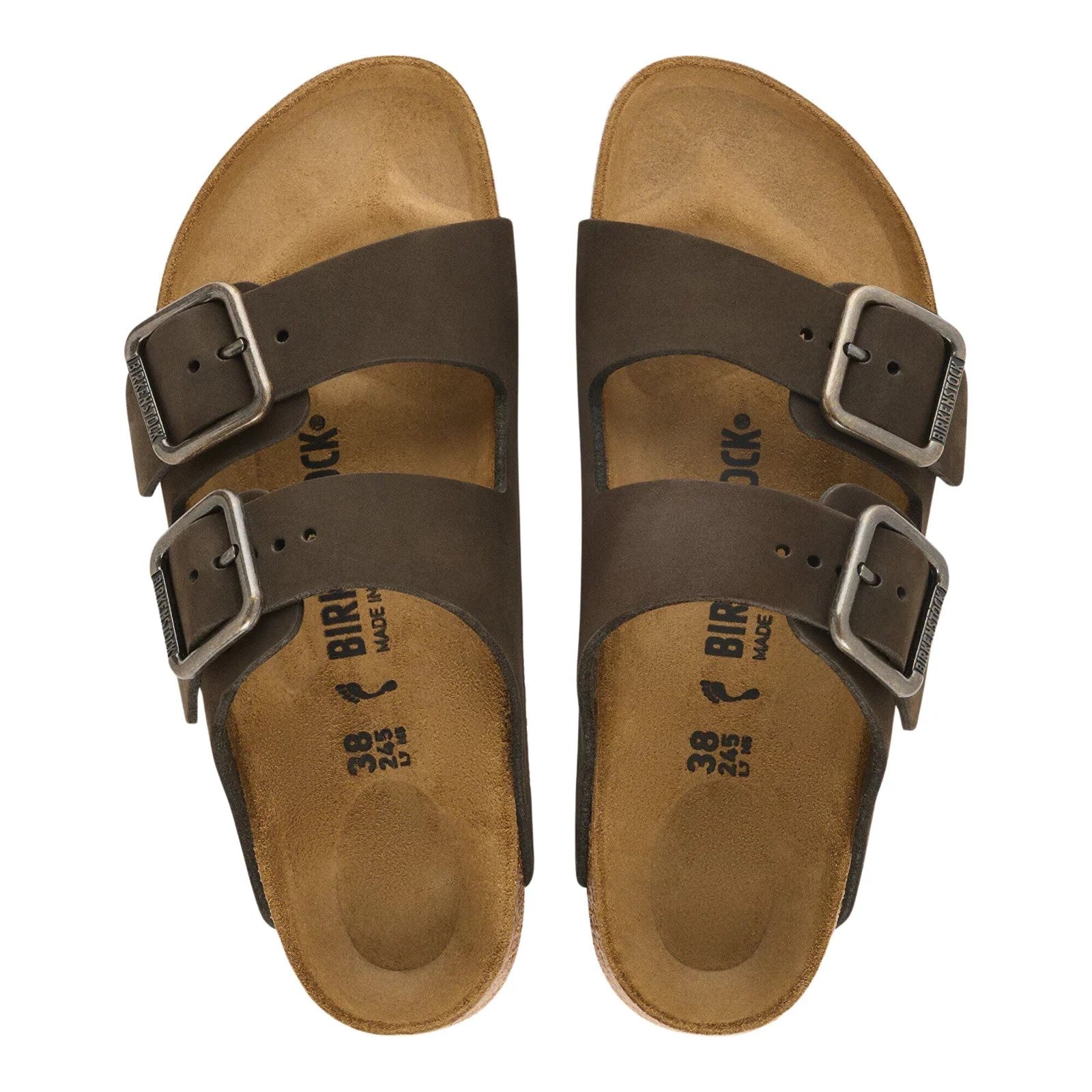 Birkenstock Clog Arizona pelle nabuk Leather sandalo donna sughero calz stretta - Made in Germany