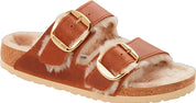 Birkenstock Clog Arizona Big Buckle pelle nabuk con pelliccia sandalo donna sughero calz stretta - Made in Germany