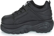Buffalo Scarpe Sneaker Alte con Zeppa 1339-14 2.0 Retrò Chunky Streetwear Pelle Nero Donna