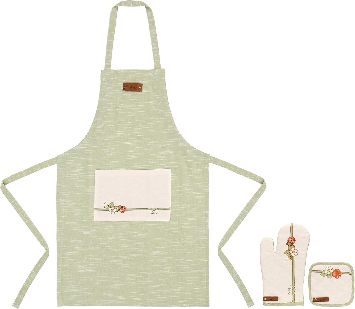 THUN Set regalo cucina Vassoio legno Guantone Grembiule Presina idea regalo