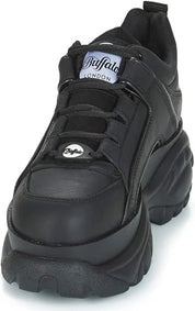 Buffalo Scarpe Sneaker Alte con Zeppa 1339-14 2.0 Retrò Chunky Streetwear Pelle Nero Donna