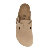 Birkenstock Sandalo Clog Boston tabacco, Oiled Leather calzata stretta in pelle Made in Germany