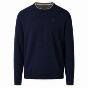 North Sails maglia cotone GIROCOLLO LOGO ricamo finezza 12 navy 699227-0802
