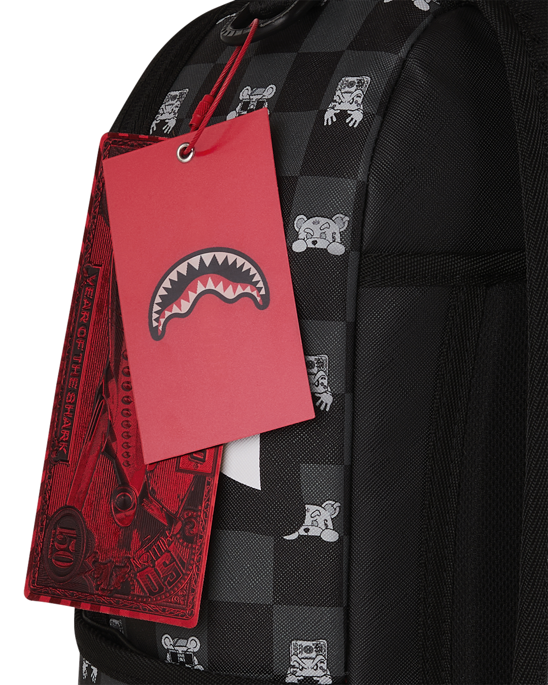 Sprayground Zaino Big Backpack Scuola City Viaggio GRAY PEEKING CHARACTER CHECK DLXSV BACKPACK