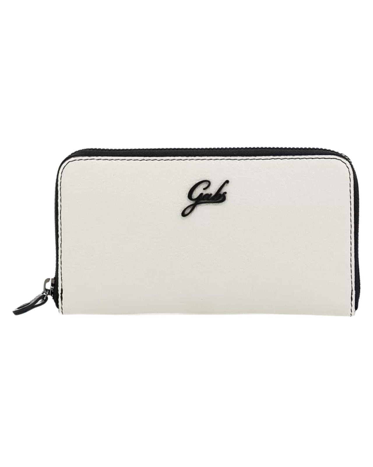 Gabs Portafoglio con portamonete e slot card con zip in Pelle Gmoney17 Bull Black - PANNA