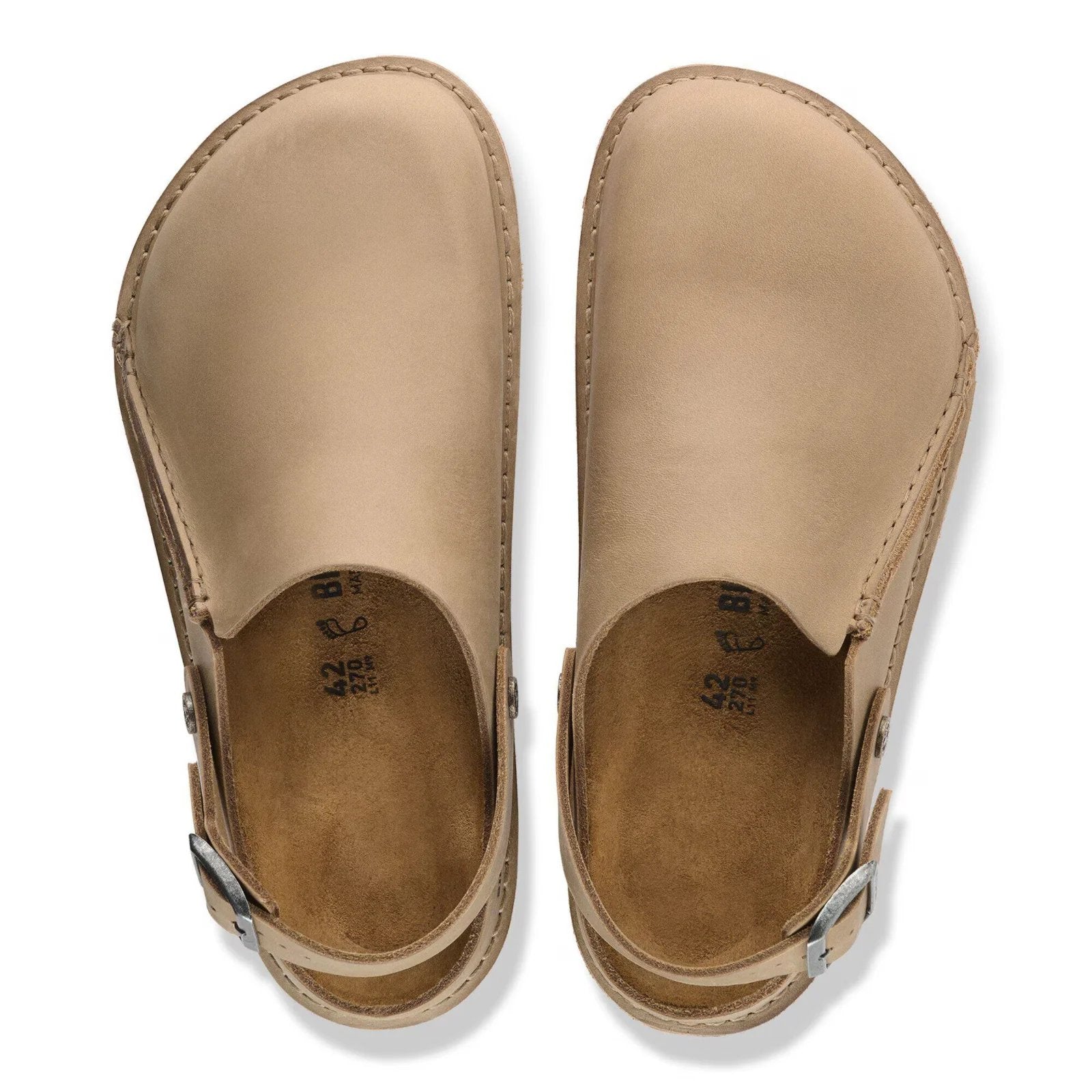 Birkenstock Clog Lutry Premium tabacco sandalo donna uomo sughero calz stretta beige  Made in Germany