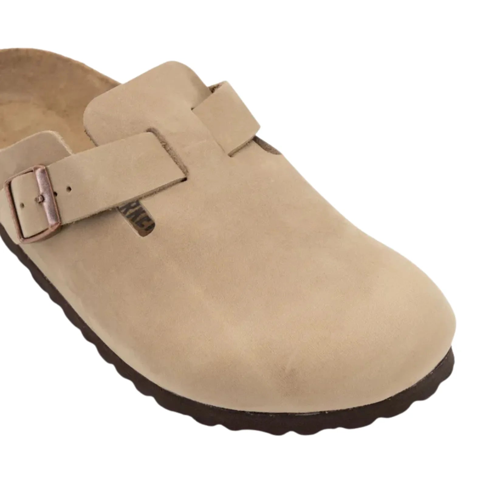 Birkenstock Sandalo Clog Boston tabacco, Oiled Leather calzata stretta in pelle Made in Germany