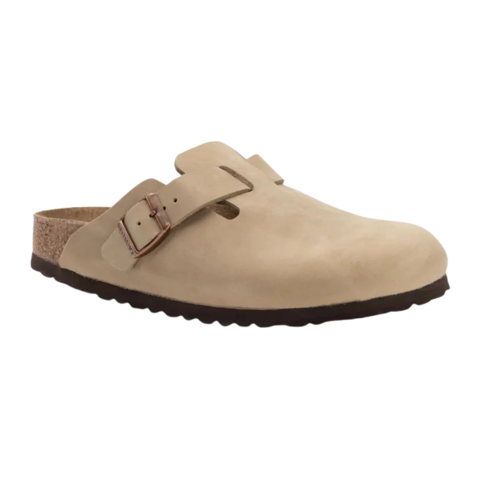 Birkenstock Sandalo Clog Boston tabacco, Oiled Leather calzata stretta in pelle Made in Germany