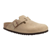 Birkenstock Sandalo Clog Boston tabacco, Oiled Leather calzata stretta in pelle Made in Germany