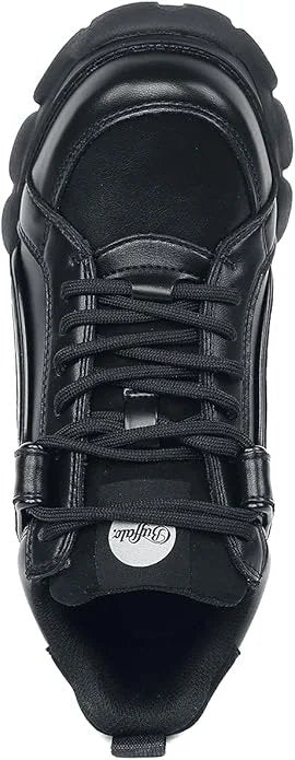 Buffalo Scarpe sneaker alte con zeppa vegan nubuk CLD Corin chunky street donna NERO