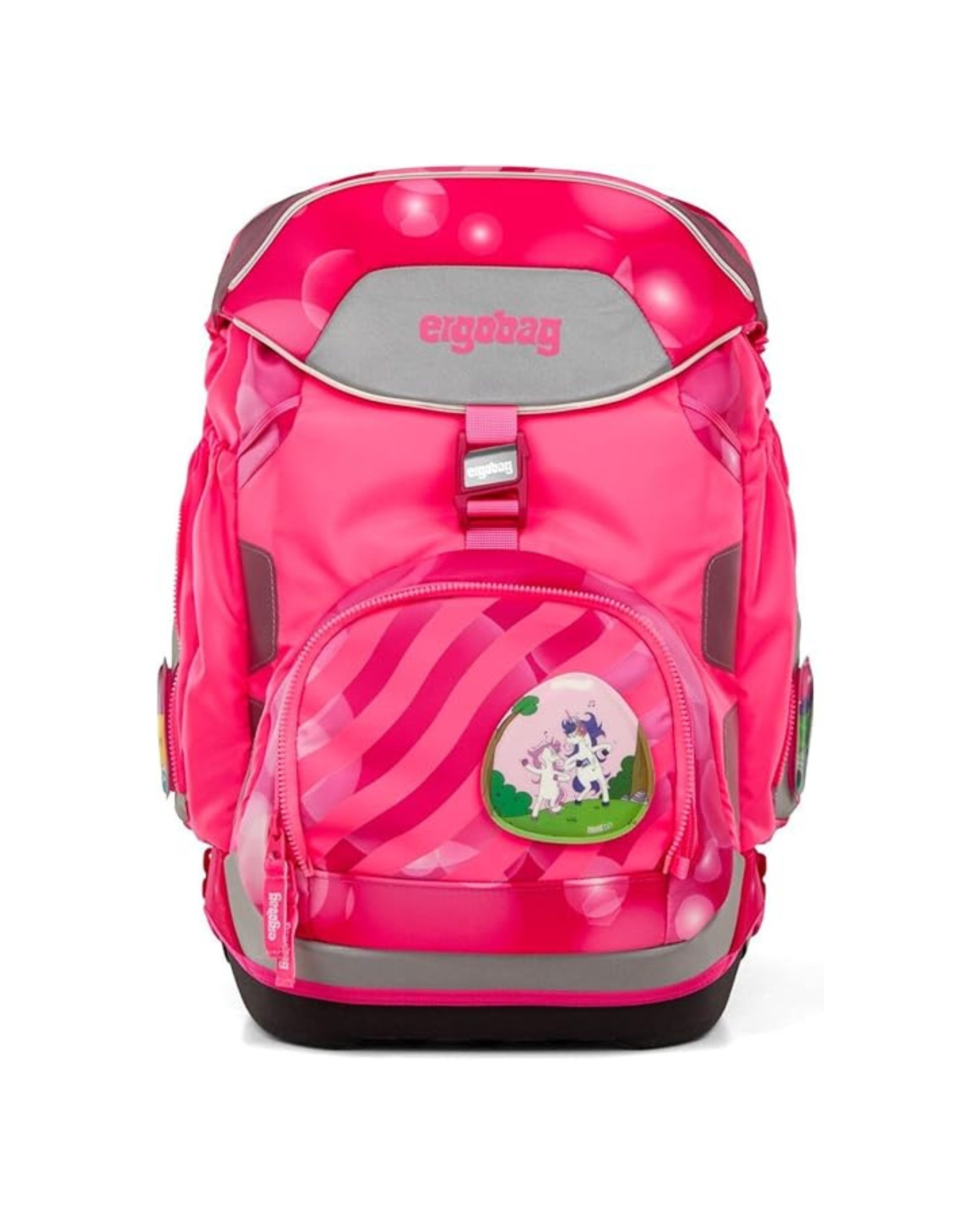 Ergobag Zaino Scuola PACK SET con Portapenne Resistente Sporco In Poliestere Fucsia WonBearful Unicorn