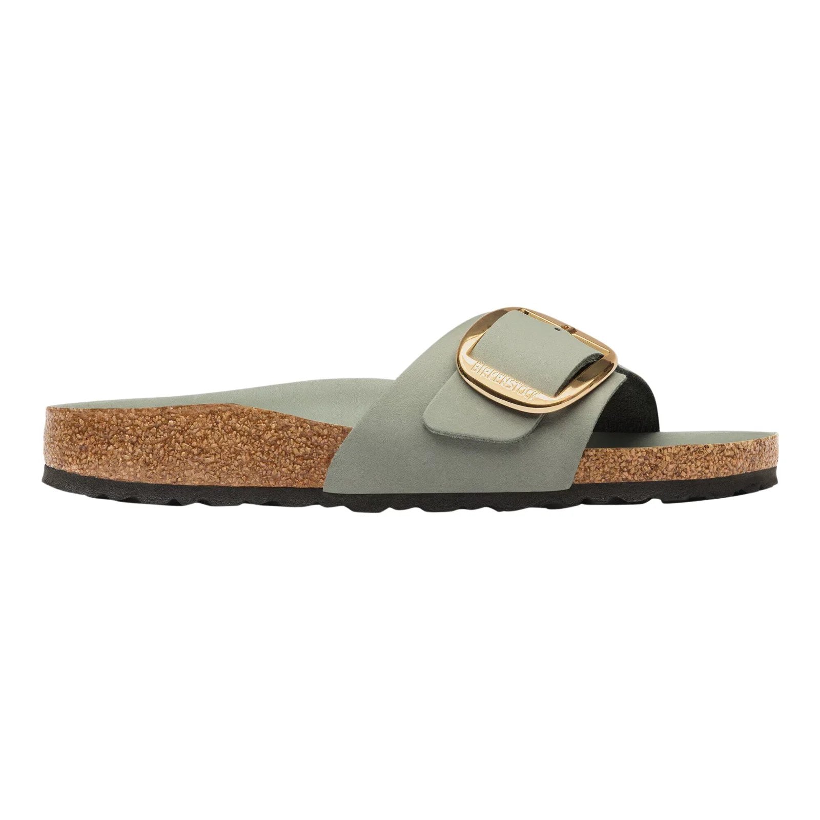 Birkenstock Madrid Big Buckle hex pure sage sandalo donna sughero lattice e pelle - Calzata Stretta