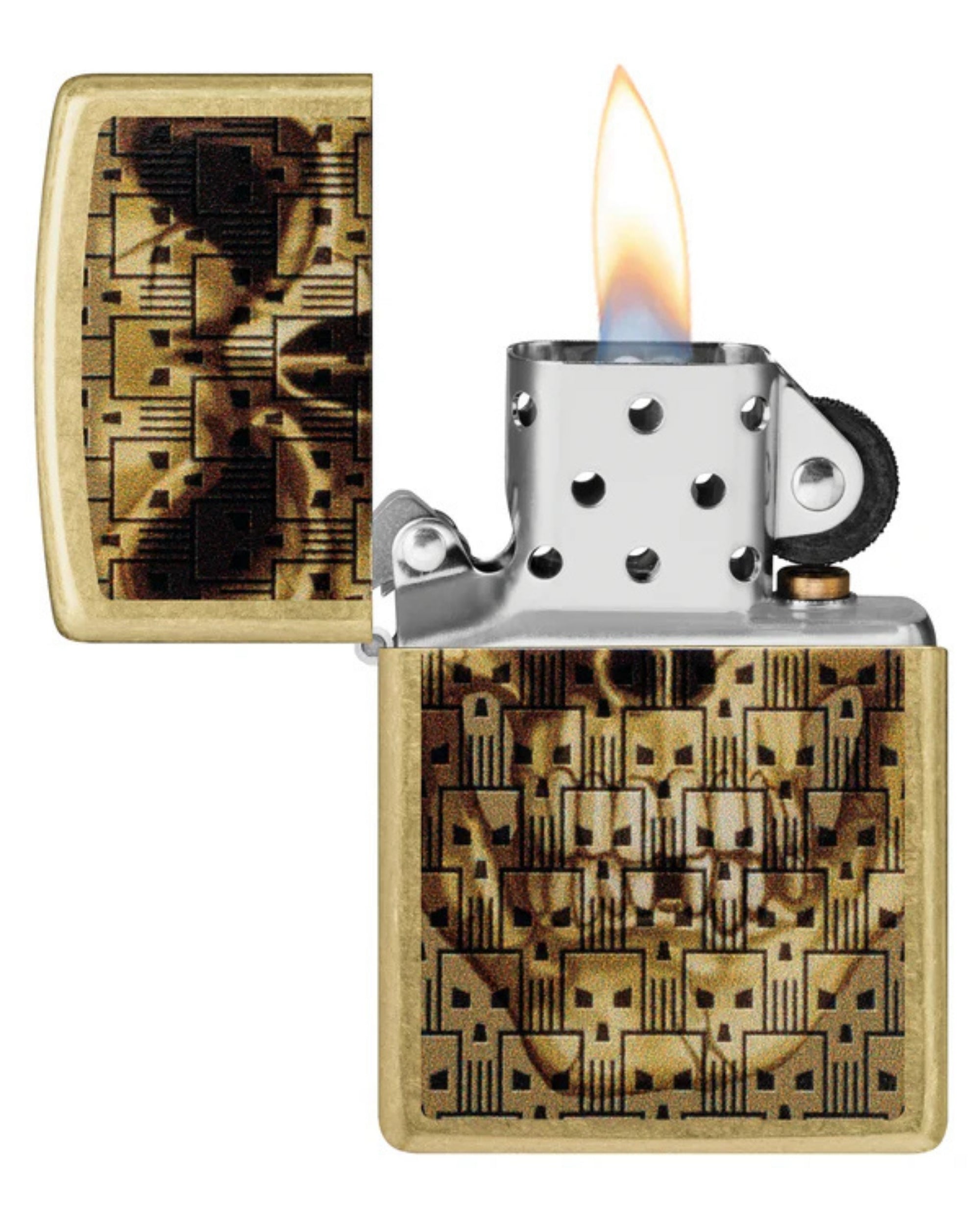 Zippo accendino Limited Edition made in USA skulls in skull teschi oro