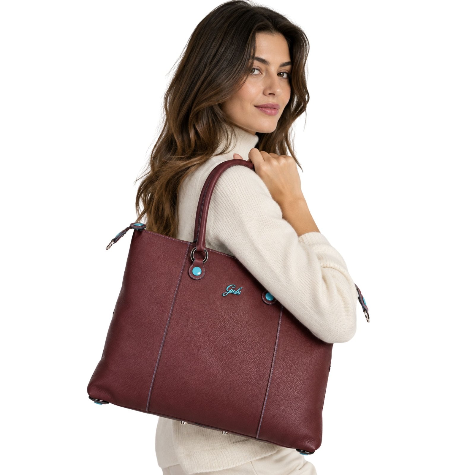 Gabs G3 Plus M Basic Borsa Zaino Trasformabile Hobo Shopper Tote Bauletto in Pelle Magenta