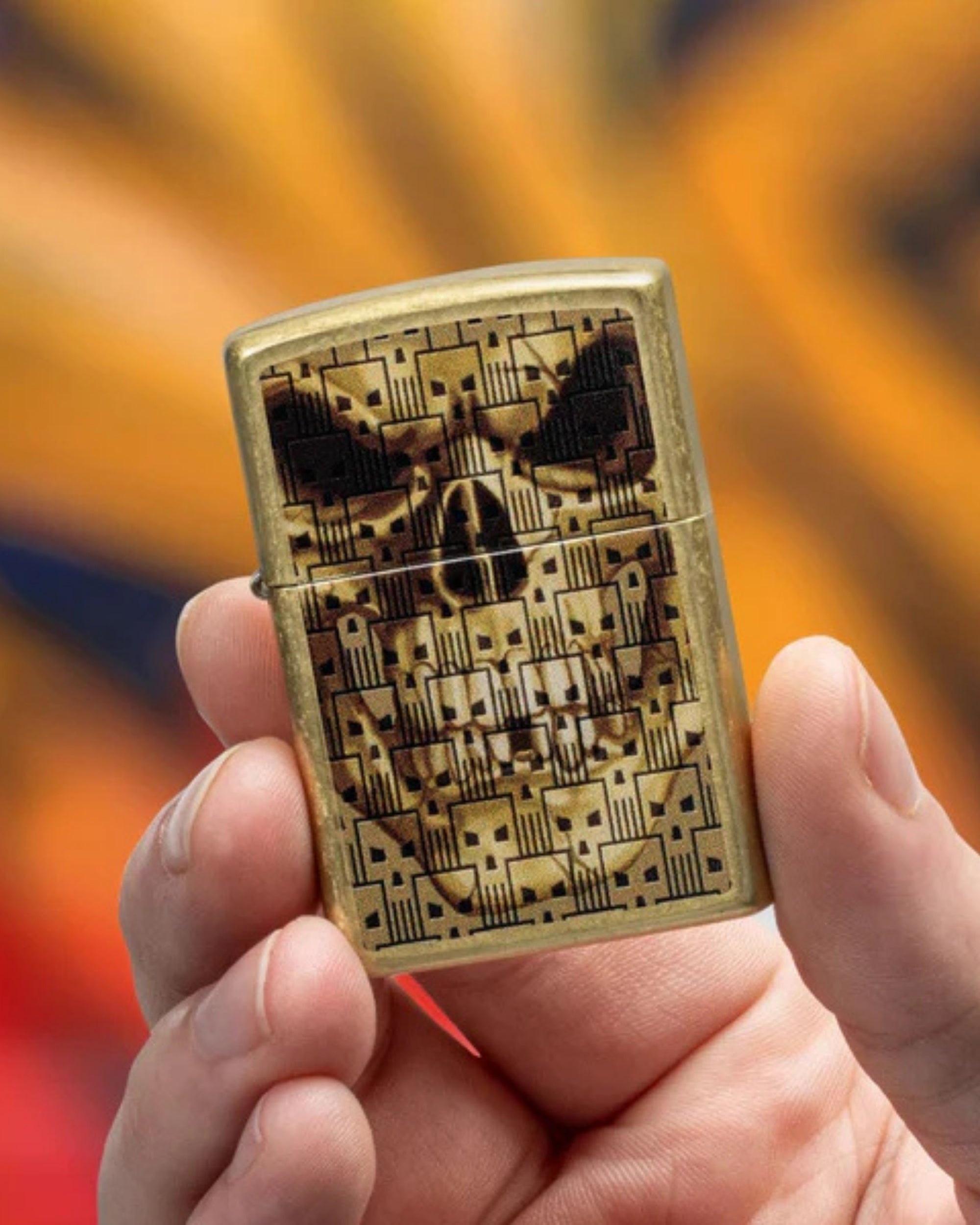 Zippo accendino Limited Edition made in USA skulls in skull teschi oro