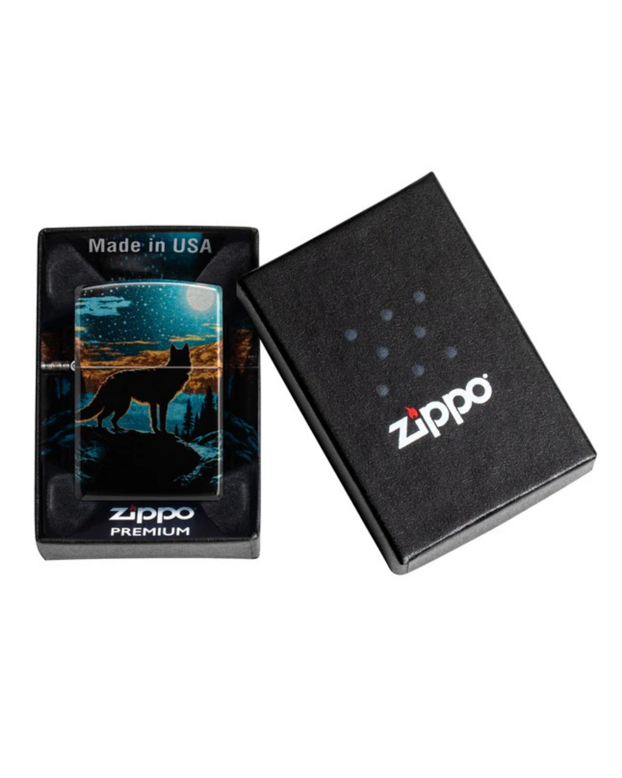 Zippo accendino Limited Edition made in USA lupo e luna
