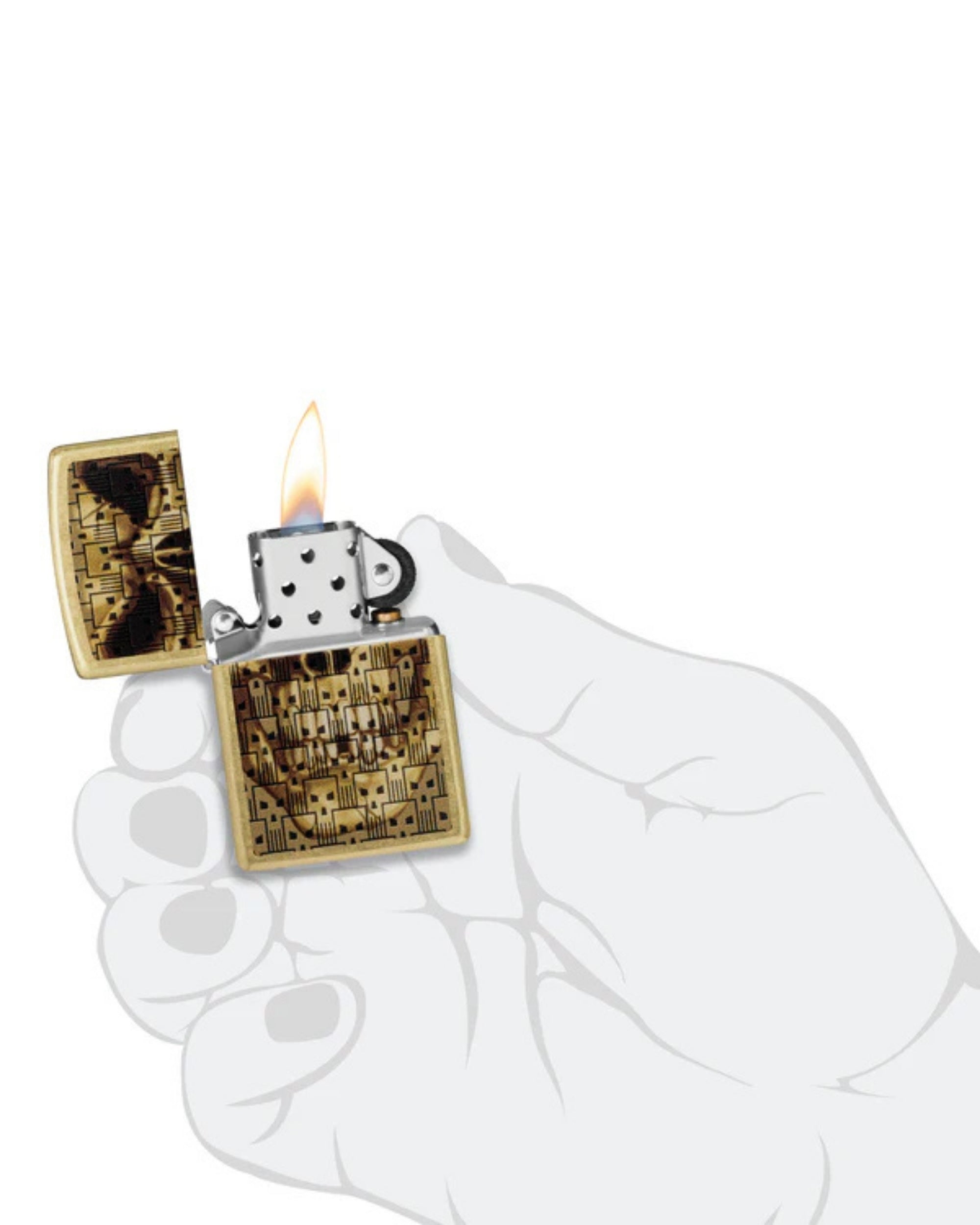 Zippo accendino Limited Edition made in USA skulls in skull teschi oro