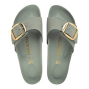 Birkenstock Madrid Big Buckle hex pure sage sandalo donna sughero lattice e pelle - Calzata Stretta