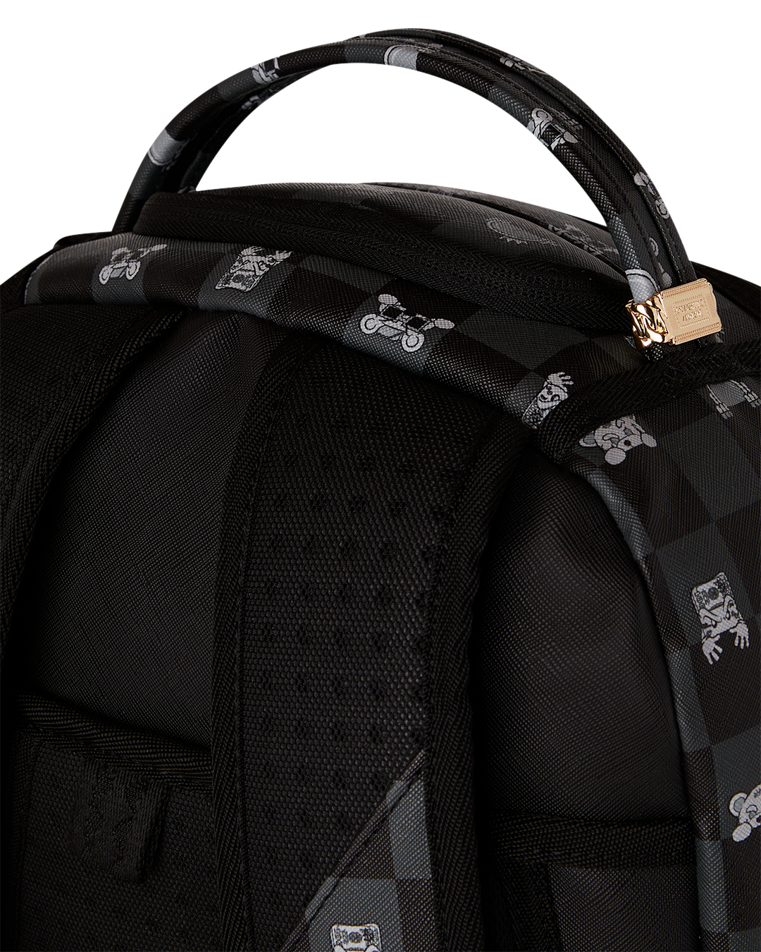 Sprayground Zaino Big Backpack Scuola City Viaggio GRAY PEEKING CHARACTER CHECK DLXSV BACKPACK