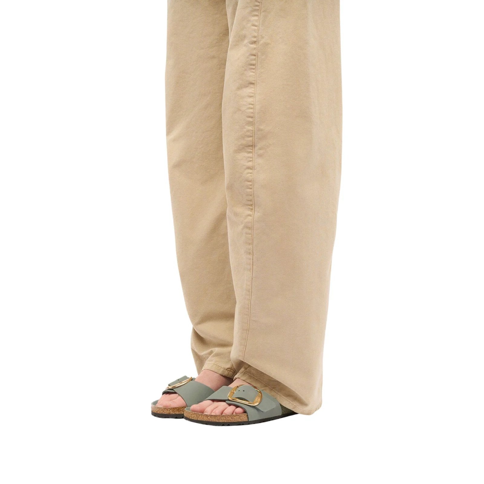Birkenstock Madrid Big Buckle hex pure sage sandalo donna sughero lattice e pelle - Calzata Stretta