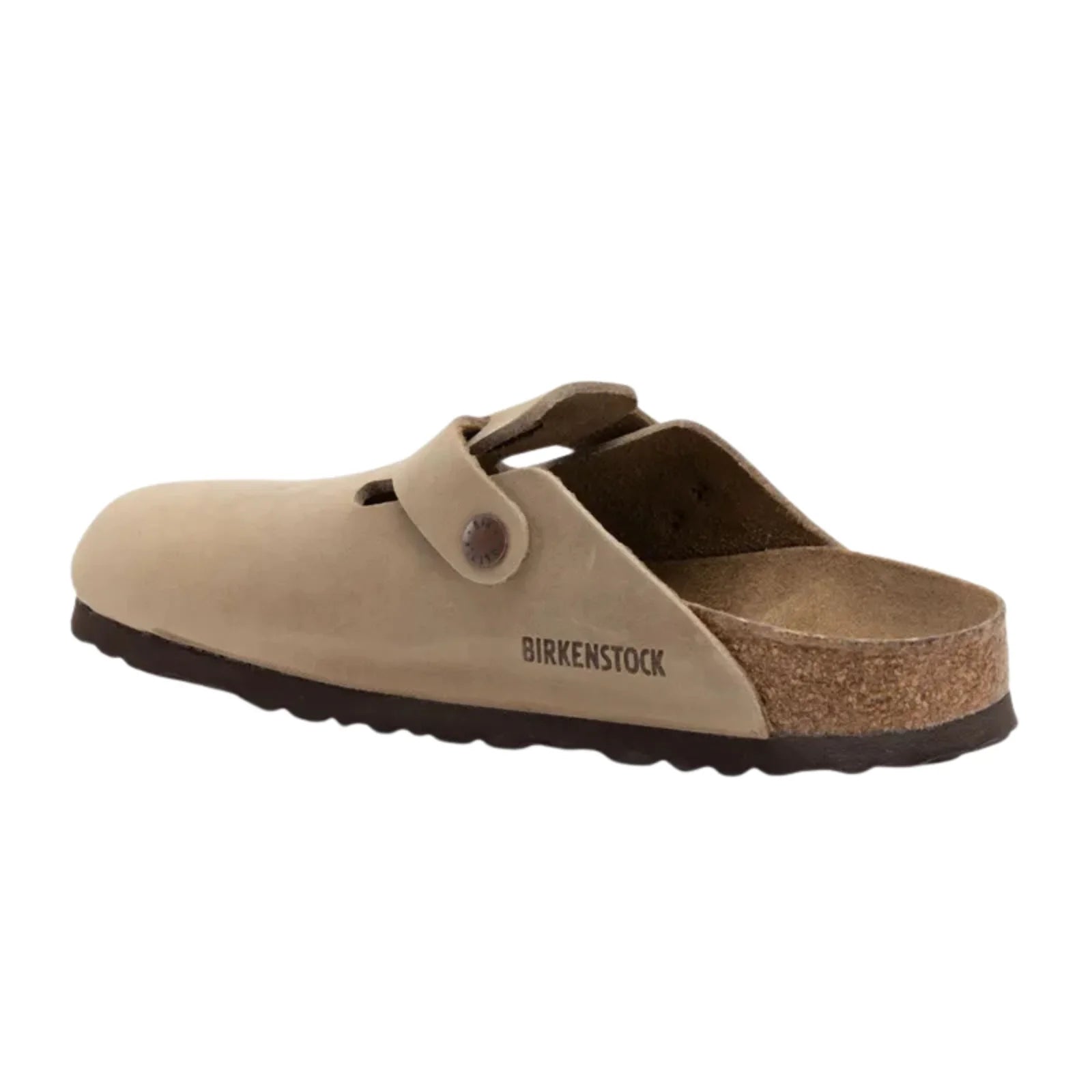 Birkenstock Sandalo Clog Boston tabacco, Oiled Leather calzata stretta in pelle Made in Germany