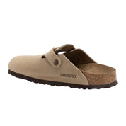 Birkenstock Sandalo Clog Boston tabacco, Oiled Leather calzata stretta in pelle Made in Germany