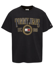 Tommy Jeans T-shirt Logo Front 100% Cotton Black