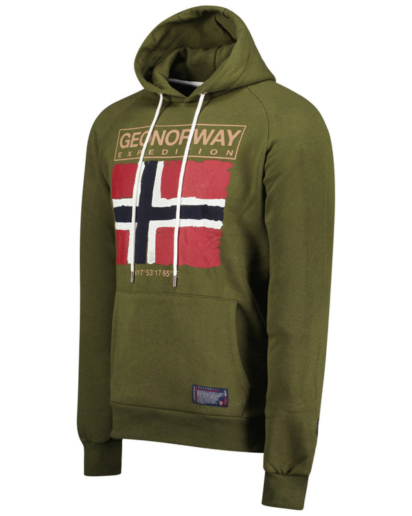Geographical Norway Felpa Geonorway Con Cappuccio Verde Uomo-2