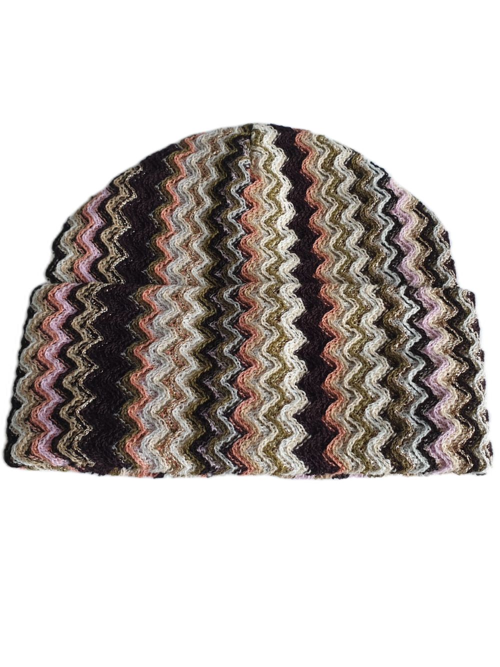 Missoni Geometric Pattern Beanie Wool Blend Multicolor